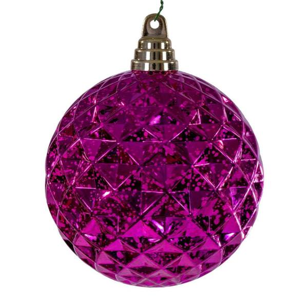 4.75" Fuchsia Honeycomb Mercury Christmas Ornament (4 Pack)