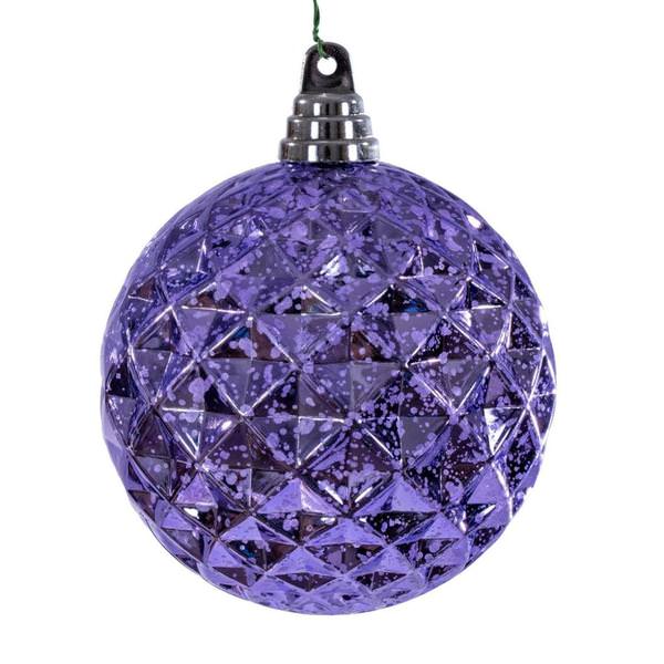 4.75" Lavender Diamond Mercury Christmas Ornament (4 Pack)