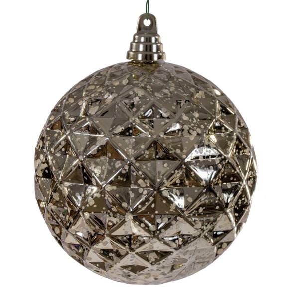 6" Champagne Diamond Mercury Christmas Ornament (2 Pack)