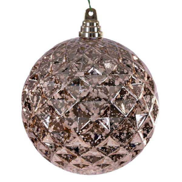 6" Rose Gold Diamond Mercury Christmas Ornament (2 Pack)