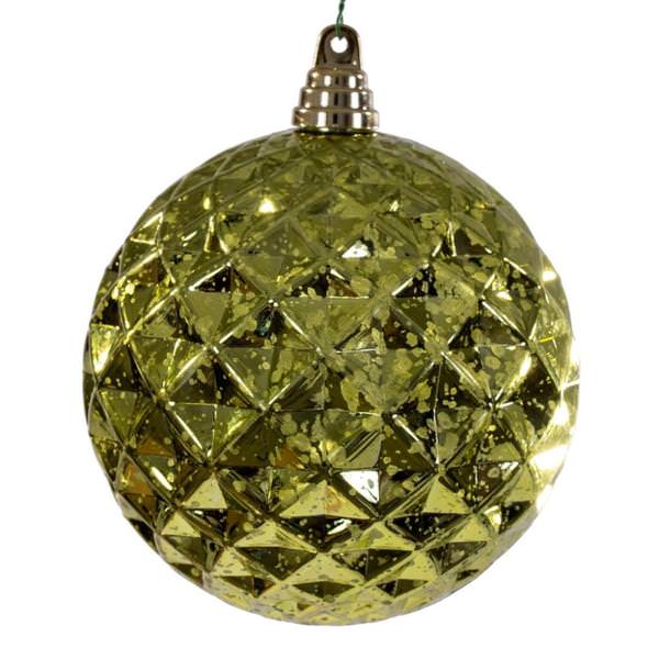 6" Lime Diamond Mercury Christmas Ornament (2 Pack)
