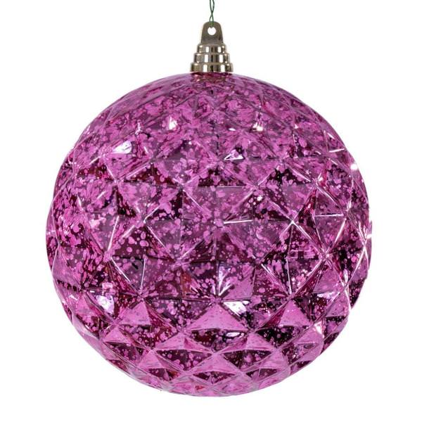 6" Pink Diamond Mercury Christmas Ornament (2 Pack)