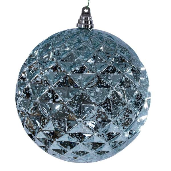 8" Baby Blue Diamond Mercury Christmas Ornament