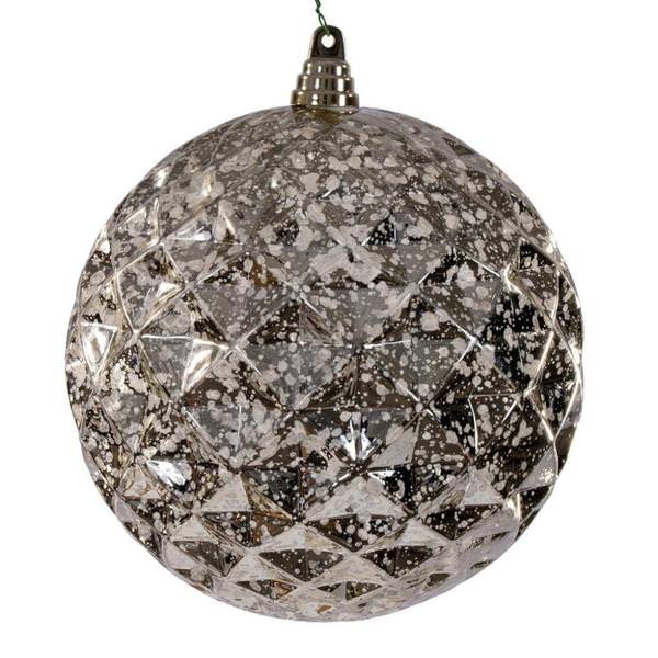 8" Champagne Diamond Mercury Christmas Ornament