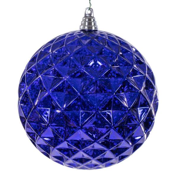 8" Purple Diamond Mercury Christmas Ornament