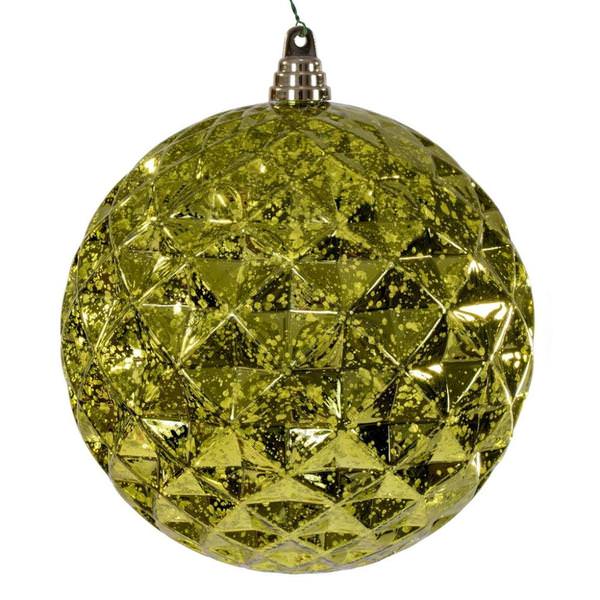 8" Lime Mirror Diamond Christmas Ornament