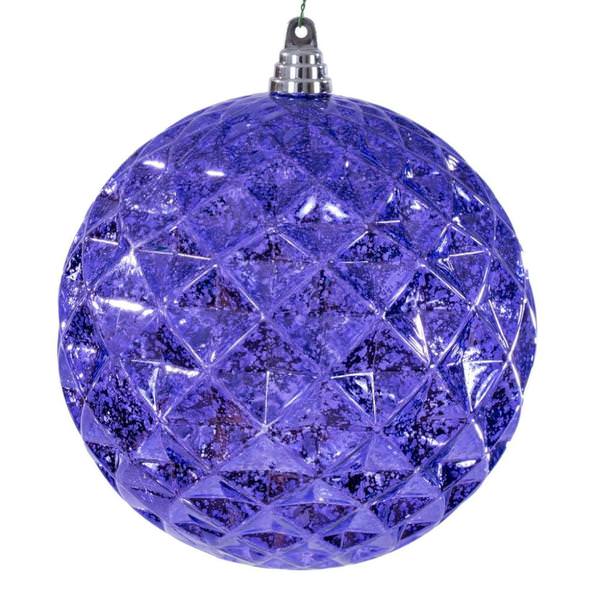8" Lavender Diamond Mercury Christmas Ornament