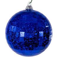 Vickerman 4" Blue Mirror Mercury Christmas Ornament (6 Pack)