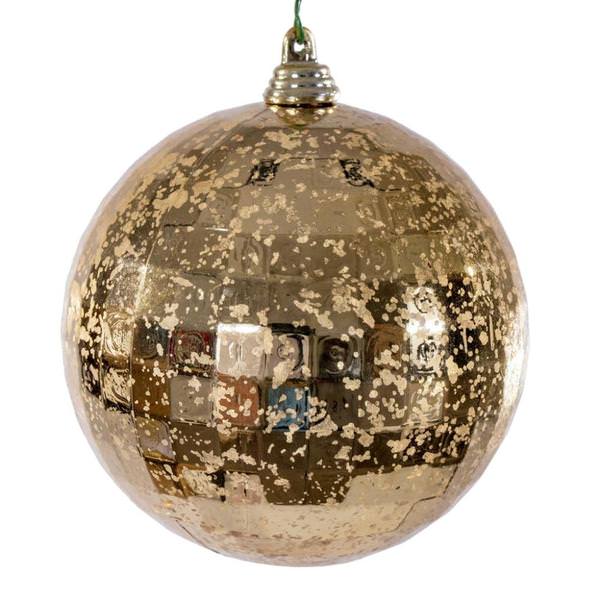 4" Gold Mirror Mercury Christmas Ornament (6 Pack)