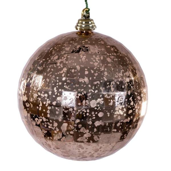 4" Rose Gold Mirror Mercury Christmas Ornament (6 Pack)