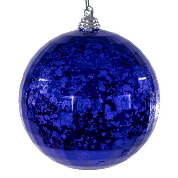 4" Purple Mirror Mercury Christmas Ornament (6 Pack)