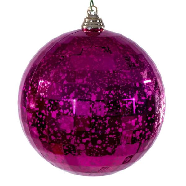 4" Fuchsia Mirror Mercury Christmas Ornament (6 Pack)