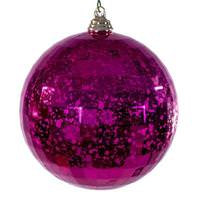 Vickerman 4" Fuchsia Mirror Mercury Christmas Ornament (6 Pack)