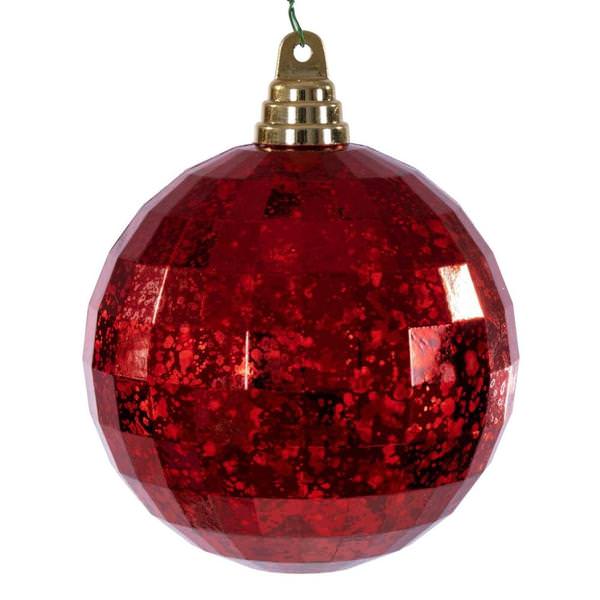 4.75" Red Mirror Mercury Christmas Ornament (4 Pack)