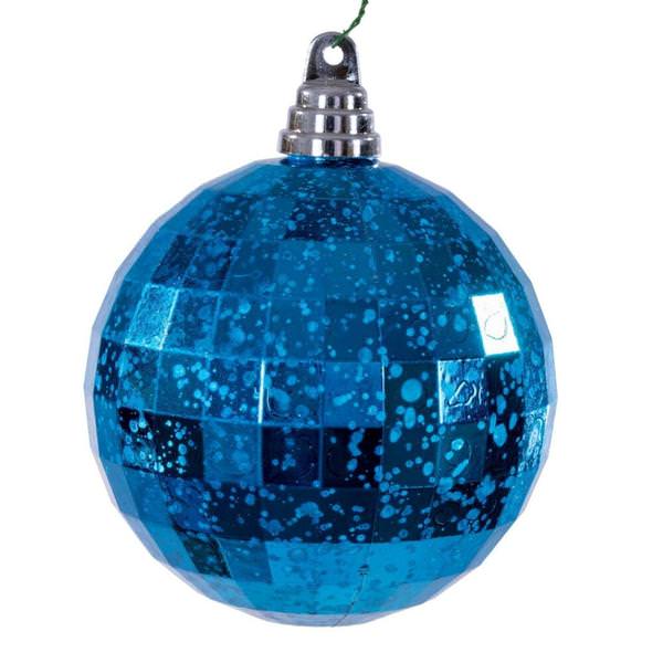 4.75" Turquoise Mirror Mercury Christmas Ornament (4 Pack)