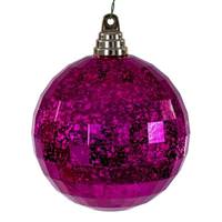 Vickerman 4.75" Fuchsia Mirror Mercury Christmas Ornament (4 Pack)
