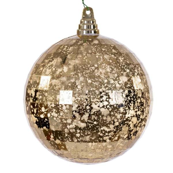 6" Gold Mirror Mercury Christmas Ornament (2 Pack)