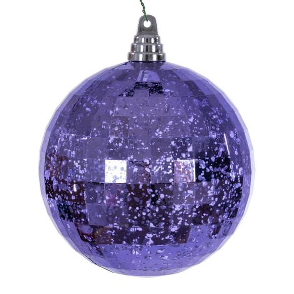 6" Lavender Mirror Mercury Christmas Ornament (2 Pack)