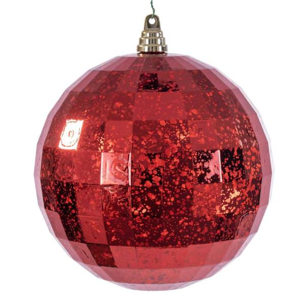 8" Red Diamond Mercury Christmas Ornament