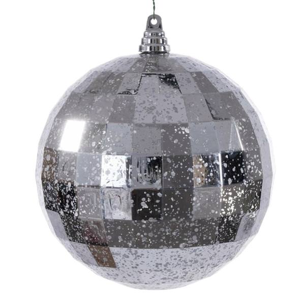 8" Silver Mirror Mercury Christmas Ornament