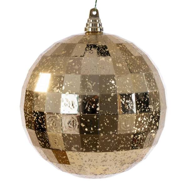 8" Gold Diamond Mercury Christmas Ornament