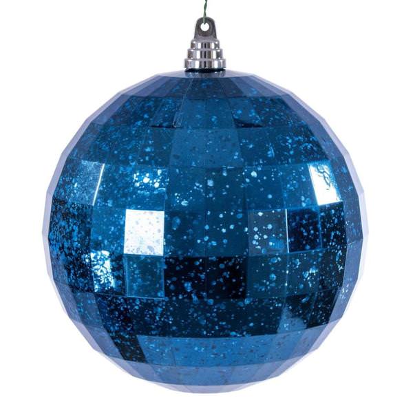 8" Midnight Blue Mirror Mercury Christmas Ornament