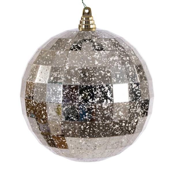 8" Champagne Diamond Mercury Christmas Ornament