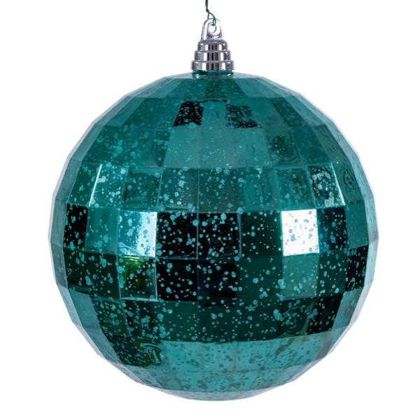 8" Teal Mirror Mercury Christmas Ornament