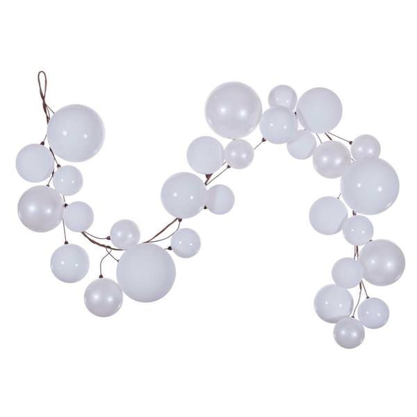 6' White Ball Wire Garland