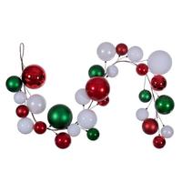 Vickerman 6' White/Red/Green Ball Wire Garland