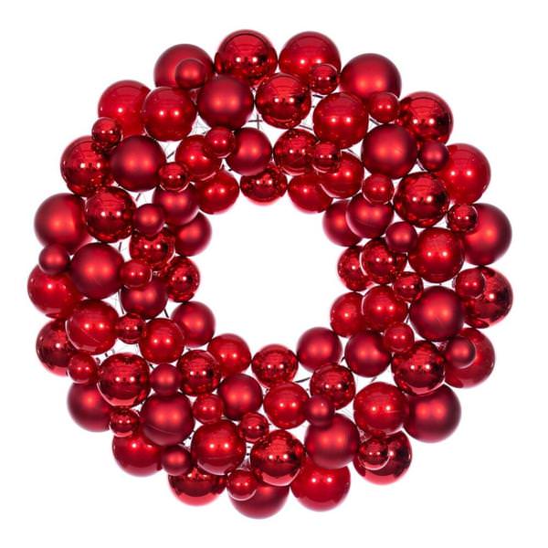 24" Red Ball Ornament Christmas Wreath