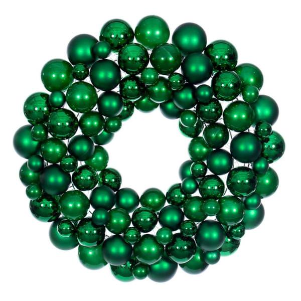 24" Green Ball Ornament Christmas Wreath