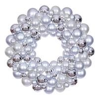 Vickerman 24" Silver Ball Ornament Christmas Wreath