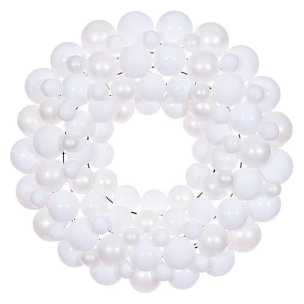 24" White Ball Ornament Christmas Wreath