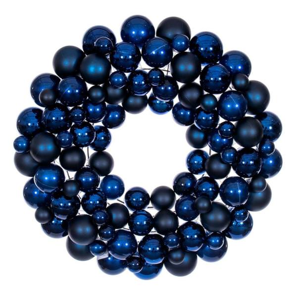 24" Midnight Blue Ball Ornament Christmas Wreath