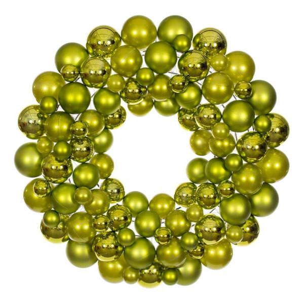 24" Lime Ball Ornament Christmas Wreath