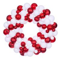 Vickerman 24" Red / White Assorted Ornament Christmas Wreath