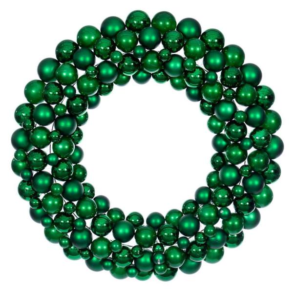 30" Green Ball Ornament Christmas Wreath