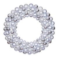 Vickerman 30" Silver Ball Ornament Christmas Wreath