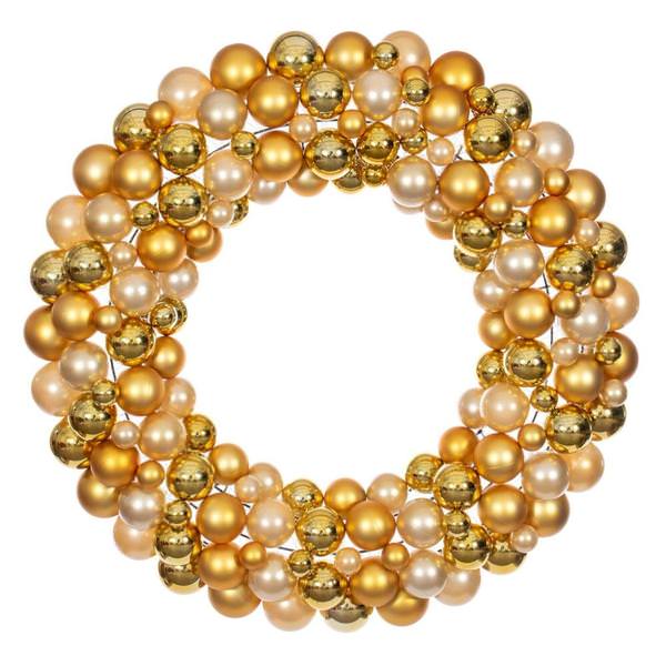30" Gold Ball Ornament Christmas Wreath