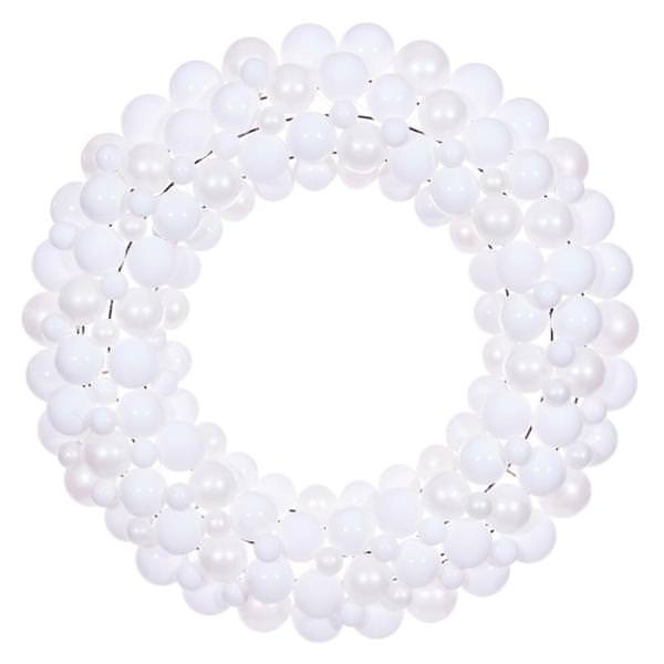 30" White Ball Ornament Christmas Wreath