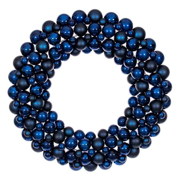 30" Midnight Blue Ball Ornament Christmas Wreath