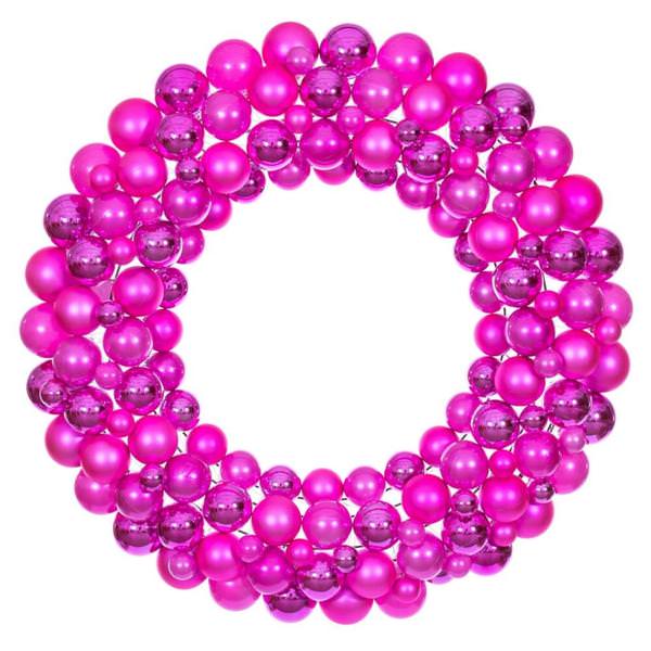 30" Hot Pink Ball Ornament Christmas Wreath