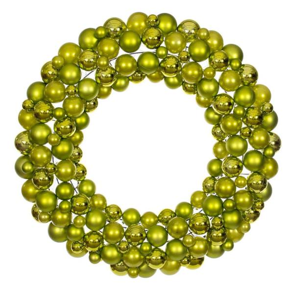 30" Lime Ball Ornament Christmas Wreath
