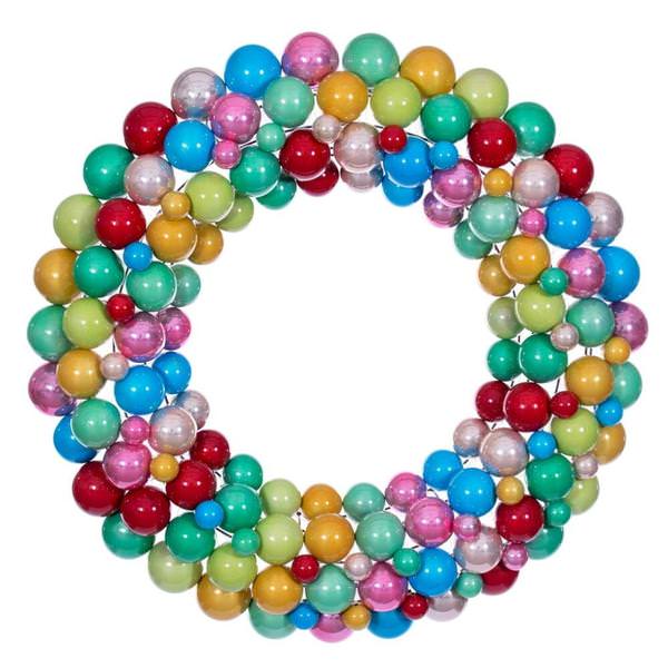 30" Multi-Color Ball Ornament Christmas Wreath