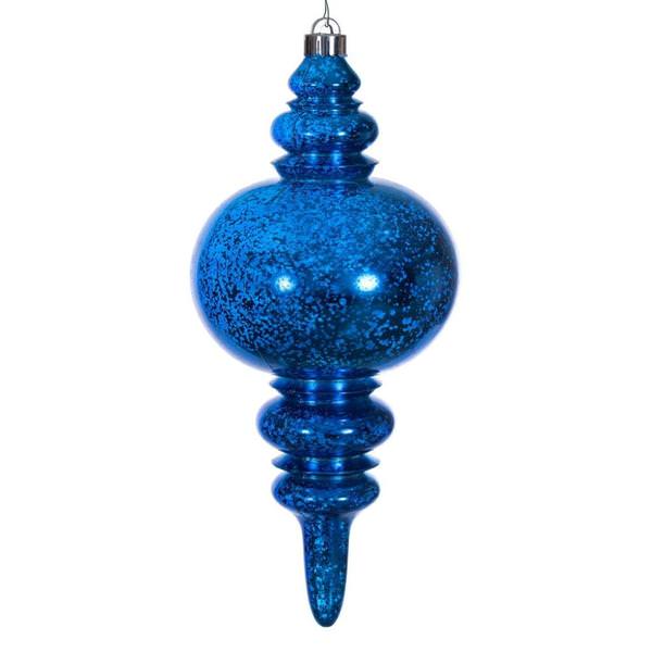 13" Blue Mercury Finial Christmas Tree Ornament 