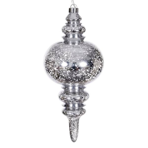 13" Silver Mercury Finial Christmas Tree Ornament 