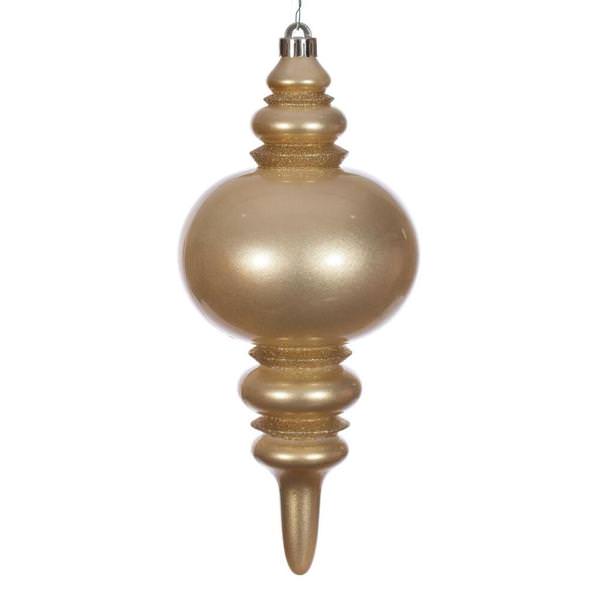 13" Gold Candy Glitter Finial Christmas Tree Ornament 