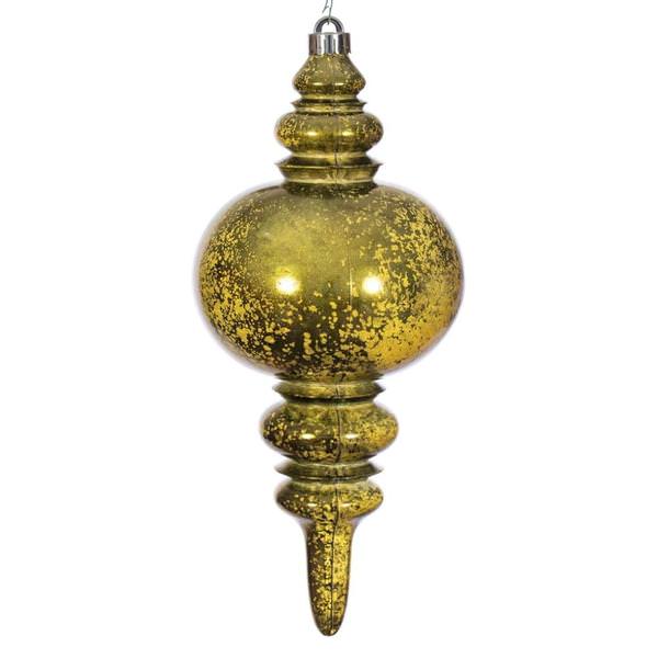 13" Olive Mercury Finial Christmas Tree Ornament 