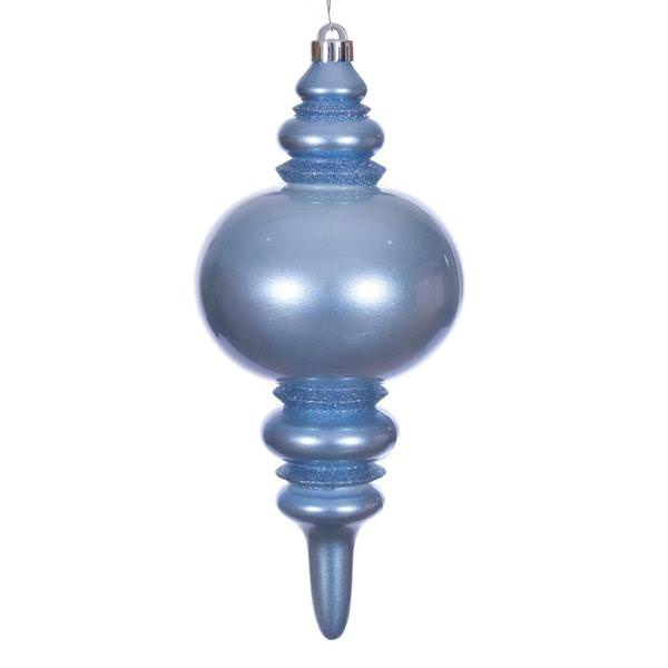 13" Periwinkle Candy Glitter Finial Christmas Tree Ornament 